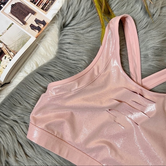 NEW PINK Victoria’s Secret Ultimate Gleam Racer Back Sports Bra Sz S - Picture 2 of 8